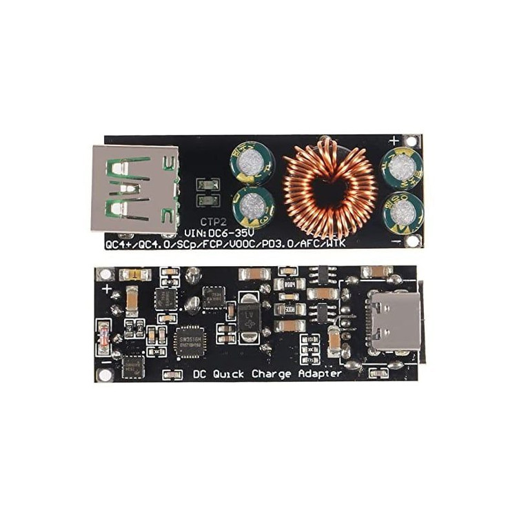 ماژول فست شارژ پروتکل QC4.0-QC3.0 دارای خروجی USB Type-C با ولتاژ ورودی 6 الی 35 ولت DC